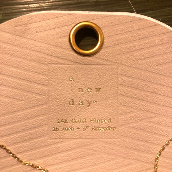 A New Day NWT 14k Gold Plated 16" Initial "A" Necklace with 3" Extender - Picture 2 of 3
